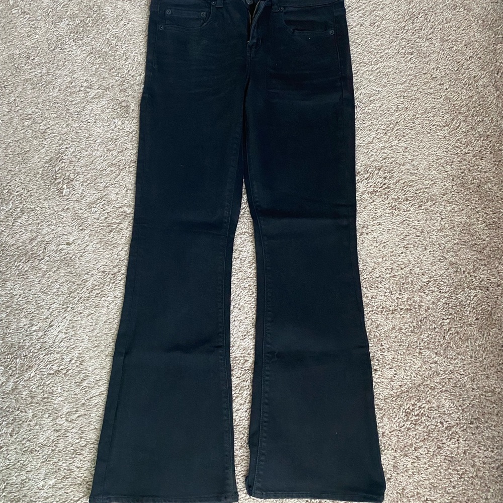 American Eagle black flared beyond stretch pants size 8 short